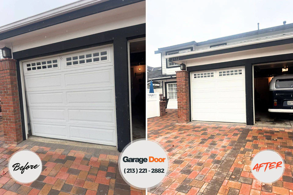 Before and after: garage door repair Warren, MN